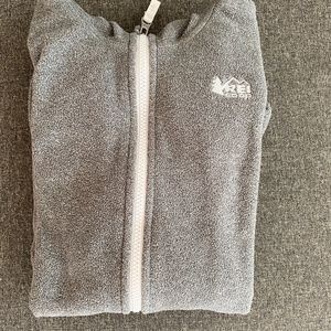 Grey REI Co-op Full-Zip Hoodie Kids Size L (14-16)